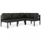 Gossi set mobilier de gradina cu perne, 4 piese, antracit, aluminiu