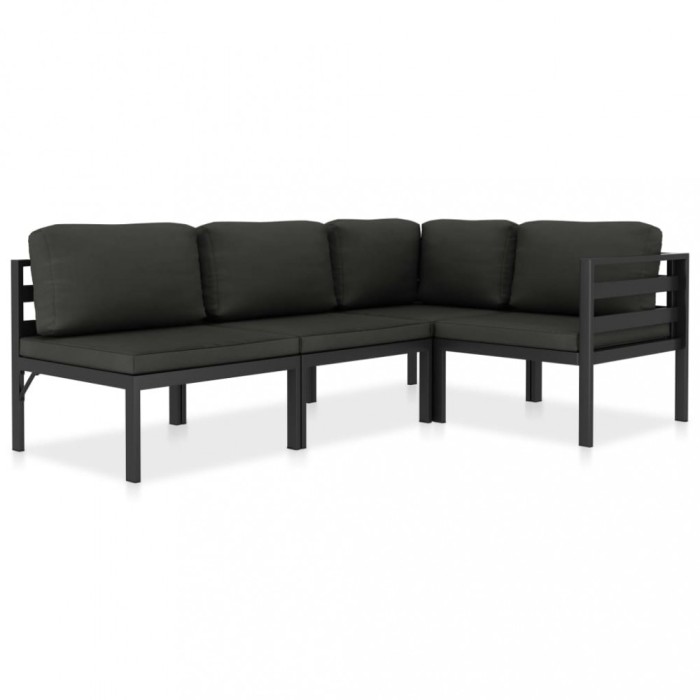 Gossi set mobilier de gradina cu perne, 4 piese, antracit, aluminiu