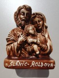 Bibelou din ceramica solida Slanic Moldova, fecioara Maria cu prunc, 15x11x6 cm