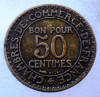 7.811 FRANTA 50 CENTIMES 1922, Europa, Bronz-Aluminiu