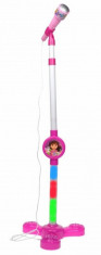 Microfon de jucarie pentru copii, Dora The Explorer, conectare la telefon cu sunete si lumini - DS0051M foto