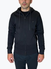 Hanorac barbati cu fermoar si imprimeu cu logo negru (Marime: 3XL) foto