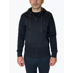 Hanorac barbati cu fermoar si imprimeu cu logo negru, 2XL