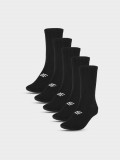 Șosete casual peste gleznă (5-pack) pentru bărbați - negre, 4F Sportswear