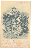 2281 - BUZAU, Port Popular, Femeie, Litho, Romania - old postcard - used - 1901