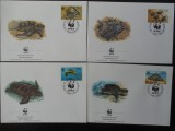 St Kitts-WWF,FDC broaste testoase-set complet