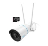 Cumpara ieftin Pachet camera de supraveghere cu Card MicroSD 64 GB, Reolink RLC 510WA WIFI, rezolutie de 5MP Super HD