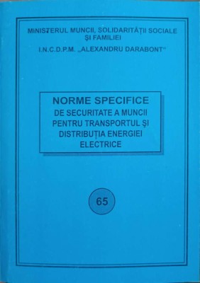 NORME SPECIFICE DE SECURITATE A MUNCII PENTRU TRANSPORTUL SI DISTRIBUTIA ENERGIEI ELECTRICE-COLECTIV-261877 foto