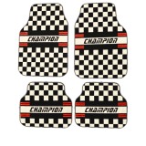 Covorașe Auto Universale &bdquo;CHAMPION&rdquo; &ndash; Design Racing Checkered, PVC