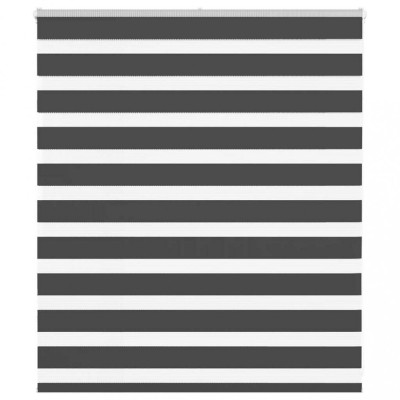Jaluzea tip zebra neagră lățime țesătură 120,9 cm poliester foto