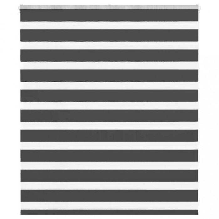 Jaluzea tip zebra neagră lățime țesătură 120,9 cm poliester