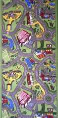 Traversa Pentru Copii, Drumulete 1129, Verde, Latime 150 cm, Diverse Lungimi