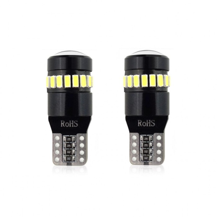 Set becuri auto cu LED CANBUS compatibil T10 W5W 19 SMD Alb 12V, destinat