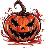 Cumpara ieftin Sticker decorativ, Halloween, Rosu, 63 cm, 1337STK-3