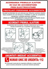 Placuta pentru acordarea primului ajutor in caz de accidentare prin eletrocutare foto
