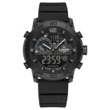 Ceas Barbati Naviforce 6104 Negru , Design Sport, Functii Multiple, Alarma, Rezistent la Apa 5ATM