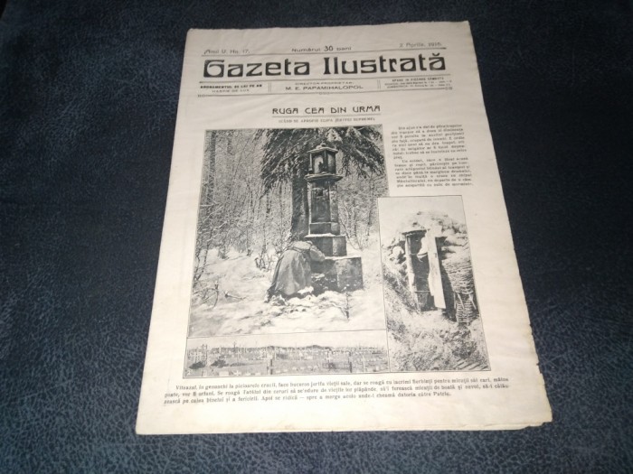 REVISTA GAZETA ILUSTRATA 2 APRILIE 1916