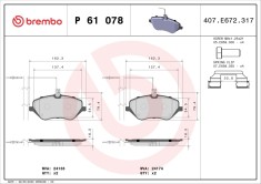 BREMBO P 61 078 PRIME LINE set placute frana disc