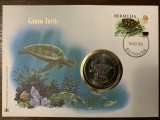 Bermuda - testoasa - FDC cu medalie, fauna wwf