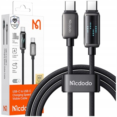 Mcdodo Usb-C Cablu De &amp;Icirc;ncărcare Rapidă Pentru Samsung Apple Usb Tip C 100W 1M Led foto