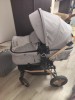 Carucior 3 in 1 Coccolle Ambra Rose Gold, modular transformabil, reversibil, cadru aluminiu, gri