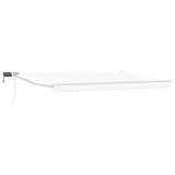 vidaXL Marchiză retractabilă manuală cu led-uri Alb 4 &times; 3 m 3419298