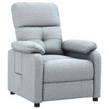 vidaXL Fotoliu rabatabil, gri deschis, material textil