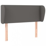 Cumpara ieftin Tablie de pat cu aripioare gri 93x23x78/88 cm piele ecologica