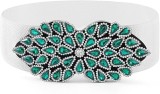 Curea Elastica Dama Larga cu Flori din Cristal - Material Flexibil, Talie