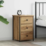 VidaXL Cabinet de Noptieră cu sertar stejar artizanal 40 x 36 x 60 cm