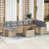 VidaXL Set de canapele pentru grădină 9 pcs Bej poliratan
