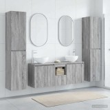 Cumpara ieftin Set dulap baie 5 buc. Sonoma gri 129 x 35 x 80 cm