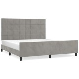 Cumpara ieftin Cadru de pat cu tablie, gri deschis, 180x200 cm, catifea