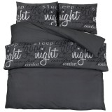 Cumpara ieftin Set cu husa de pilota, negru, 140x200 cm, bumbac