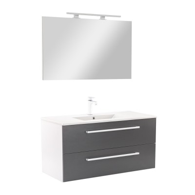 Mobilier complet de baie Vario Clam 100 alb-antracit foto