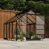 VidaXL Seră cadru bază antracit 1,6 m&sup2;, aluminiu (nu se vinde separat)