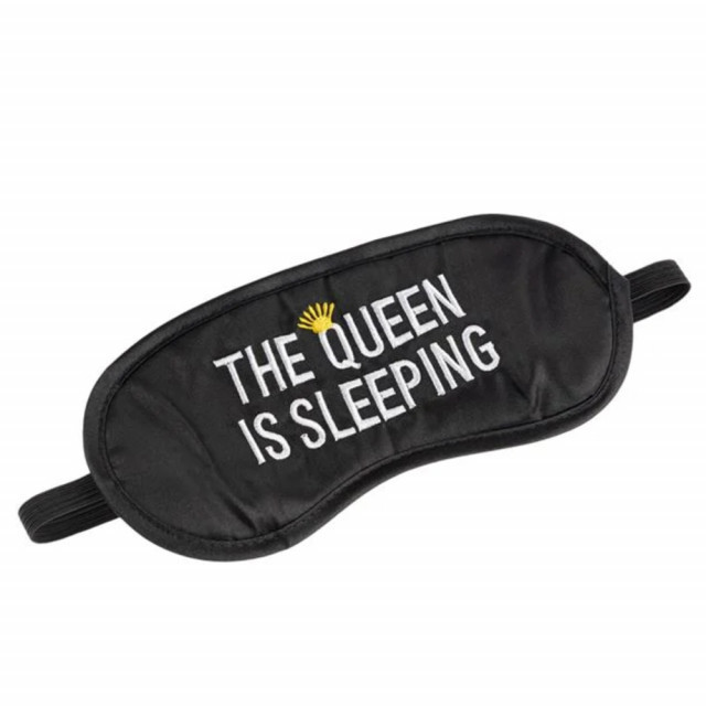 Masca pentru dormit sau calatorie, model The queen is sleeping, 20 cm