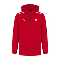 Ferrari hanorac de bărbați cu glugă 1/4 Zip red F1 Team 2025 - XL