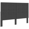 VidaXL Tăblie capitonată, gri &icirc;nchis, 140 x 200 cm, material textil