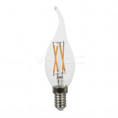 Bec LED 4W Filament cruce E14 Lum&amp;amp;#226;nare flac&amp;amp;#259;r&amp;amp;#259; Alb rece V-Tac SKU-44301 foto