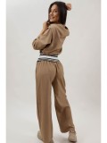 COMPLEU SUBTIRE PANTALONI LUNGI SNUR IN TALIE SI GEACA BOMBER MELEK TALIE UNICA Camel