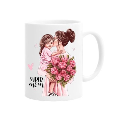 Cana alba personalizata Super Mom, INOVATIX&amp;reg;. 330ml foto