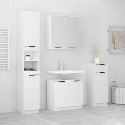 vidaXL Set dulapuri de baie, 4 piese, alb, lemn prelucrat foto