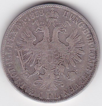 AUSTRIA UNGARIA 1 Florin 1858 M Milano foto