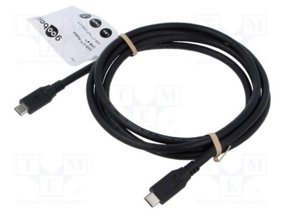 Cablu USB 4.0 USB C 1,8m negru 40Gbps Goobay foto