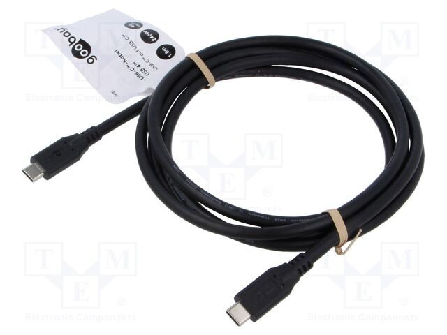 Cablu USB 4.0 USB C 1,8m negru 40Gbps Goobay