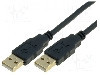 Cablu din ambele par&amp;#355;i, USB A mufa, USB 2.0, lungime 3m, negru, VCOM - CU203G-B-030-PB