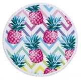 Prosop de plaja rotund super absorbant, 150 cm, model Ananas