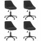 vidaXL Scaune de masă pivotante, 4 buc., negru, catifea 3089007