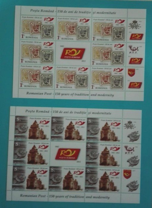 tTIMBRE ROMANIA 2012 LP.1953 d 150 ANI POSTA ROMANA TRADITIE SI MODERNITATE MNH